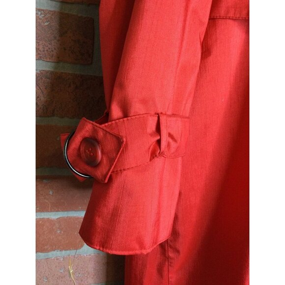 Vintage NWT Maggie Barnes Womens Red Trench Coat Plus Size 24W Removable Liner - Picture 8 of 13